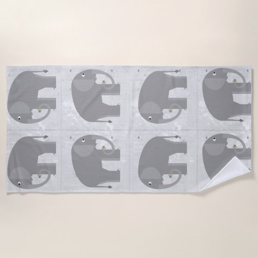 Elephants Beach Towel Strandlaken (Voorkant)