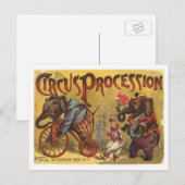  elephants Circus Procession Briefkaart (Voorkant / Achterkant)