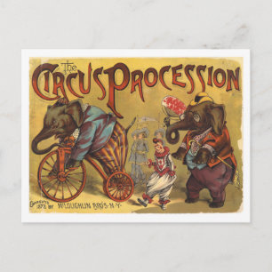  elephants Circus Procession Briefkaart