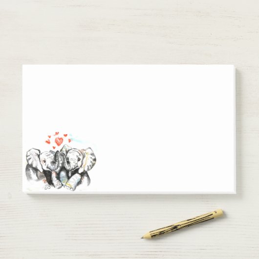 Elephants Couple Love Post-it® Notes (Op bureau)