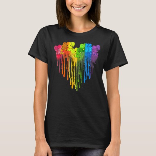 Elephants Dripping Heart Lgbt T-shirt (Voorkant)