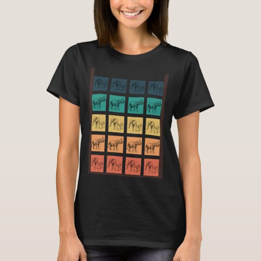 Elephants Elephant Retro Elephant 1 T-shirt (Voorkant)