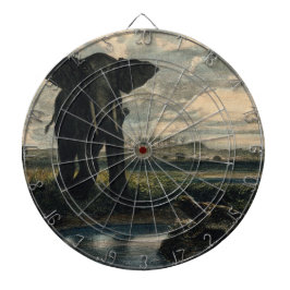 Elephants en een panter in de Indische woestijn Dartbord