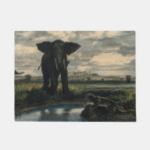 Elephants en een panter in de Indische woestijn Deurmat (Voorkant)