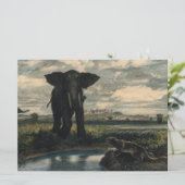 Elephants en een panter in de Indische woestijn Kaart (Staand voorkant)