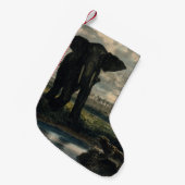 Elephants en een panter in de Indische woestijn Kleine Kerstsok (Voorkant (Hangend))