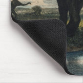 Elephants en een panter in de Indische woestijn Muismat (Hoek)