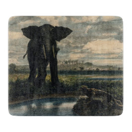 Elephants en een panter in de Indische woestijn Snijplank