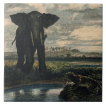 Elephants en een panter in de Indische woestijn