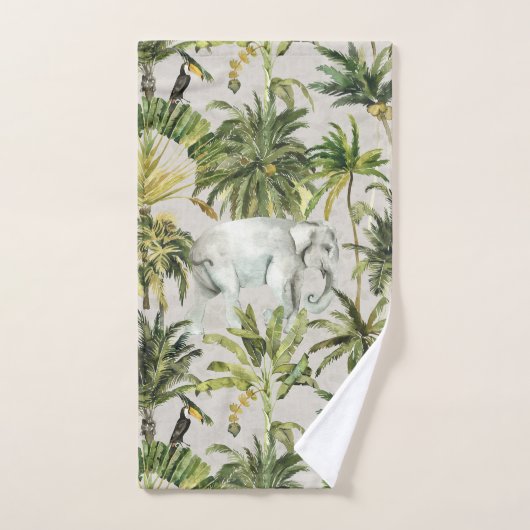 Elephants en Friends Palm Oerwoud Bad Handdoek (Handdoek)