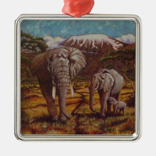 Elephants en Kilimanjaro Ornament (Voorkant)