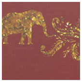 Elephants en Lotus Fabric Stof (Close Up)