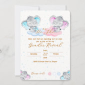 Elephant's Gender Reveal Invitation Kaart (Voorkant)