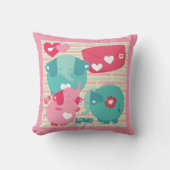 Elephants Gepersonaliseerd Valentijn Pillow Kussen (Voorkant)