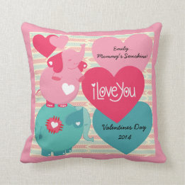 Elephants Gepersonaliseerd Valentijn Pillow Kussen