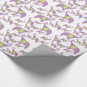 Elephants Gift Wrap paars groene lavender gift Cadeaupapier (Hoek)