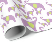 Elephants Gift Wrap paars groene lavender gift Cadeaupapier (Rol Hoek)