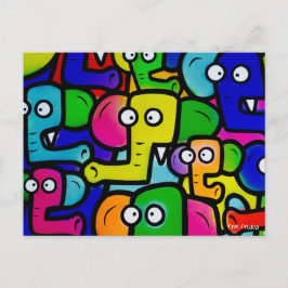 ELEPHANTS GRAFFITI Briefkaart Ver.2