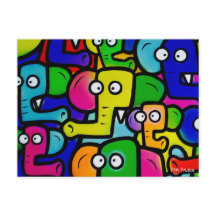 ELEPHANTS GRAFFITI Briefkaart Ver.2