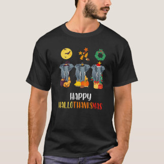 Elephants Happy Hanksmas Calf Halloween Elep T-shirt