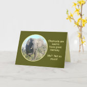 ELEPHANTS HAVE GOOD MEMORY, ME, NOT SO MUCH KAART (Gele Bloem)