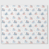 Elephants, Hearts and Stars Wrapping Paper Cadeaupapier (Vlak)