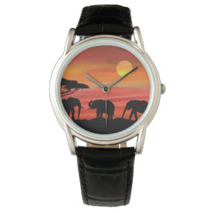 Elephants in de Serengeti Horloge