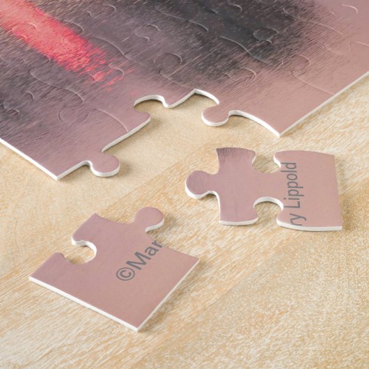 ELEPHANTS IN DE SUNSET Jigzaadpuzzel Legpuzzel (Zijkant)