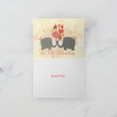 Elephants in liefde voor rode Valentijnse harten Feestdagen Kaart (Binnen)