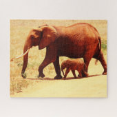Elephants Jigzaag Puzzle Legpuzzel (Horizontaal)