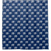 Elephants markeren op blauw douchegordijn (Voorkant)