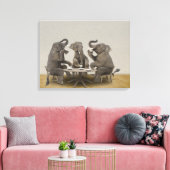 Elephants met theefeestje canvas afdruk (Insitu (Woonkamer))