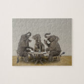 Elephants met theefeestje legpuzzel (Horizontaal)