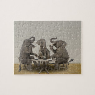 Elephants met theefeestje legpuzzel