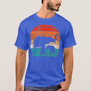 Elephants Moeder en Baby Elephant Zookeeper Vinta T-shirt