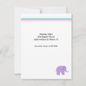 Elephants Moon and Stars Baby shower Invitation Kaart (Achterkant)