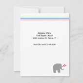 Elephants Moon and Stars Baby shower Invitation Kaart (Achterkant)