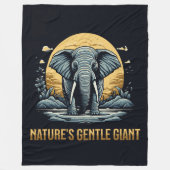 Elephants Nature's Gentle Giant Fleece Deken (Voorkant)