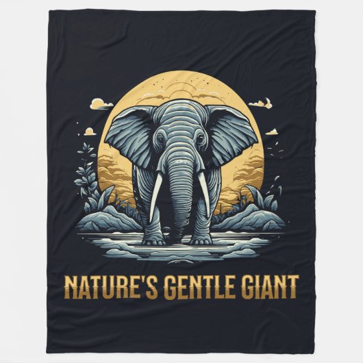 Elephants Nature's Gentle Giant Fleece Deken (Voorkant)