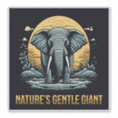Elephants Nature's Gentle Giant Sticker (Voorkant)