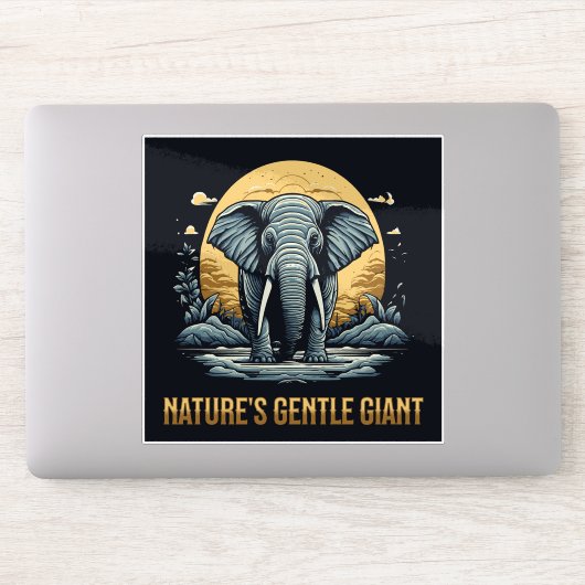Elephants Nature's Gentle Giant Sticker (Computer)