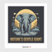 Elephants Nature's Gentle Giant Sticker (Vel)