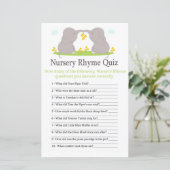 Elephants Nursery Rhyme Quiz baby shower game (Staand voorkant)