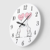 Elephants Nursery, speciaal gepersonaliseerde Twin Grote Klok (Hoek)