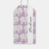 Elephants, olifantenpatroon, Jouw naam Cadeaulabel (Voorkant)