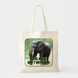 Elephants opslaan, geen ivoor kopen tote bag