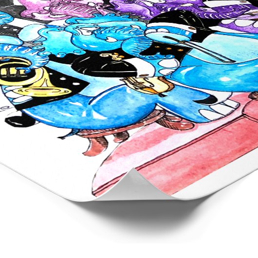 Elephants' Orchestra Waterverf Poster (Hoek)