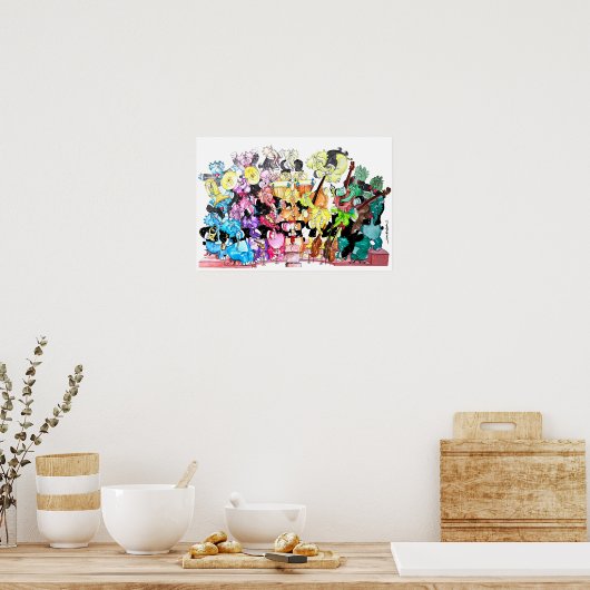 Elephants' Orchestra Waterverf Poster (Keuken)