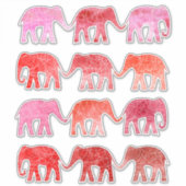 Elephants Pachyderm Waterverf Sticker (Voorkant)