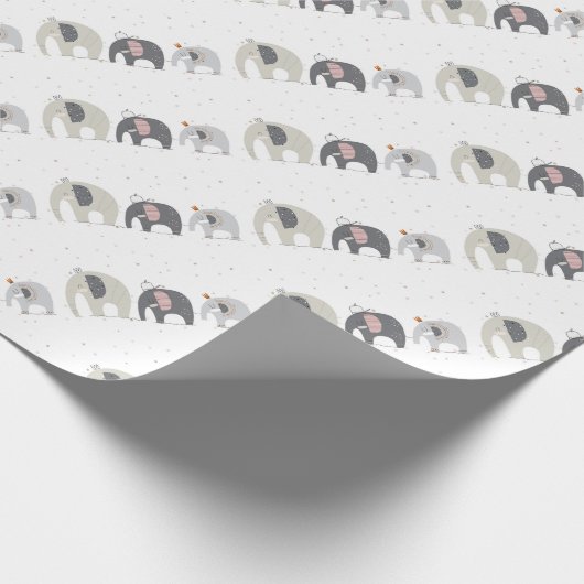 Elephants-pakpapier Cadeaupapier (Hoek)